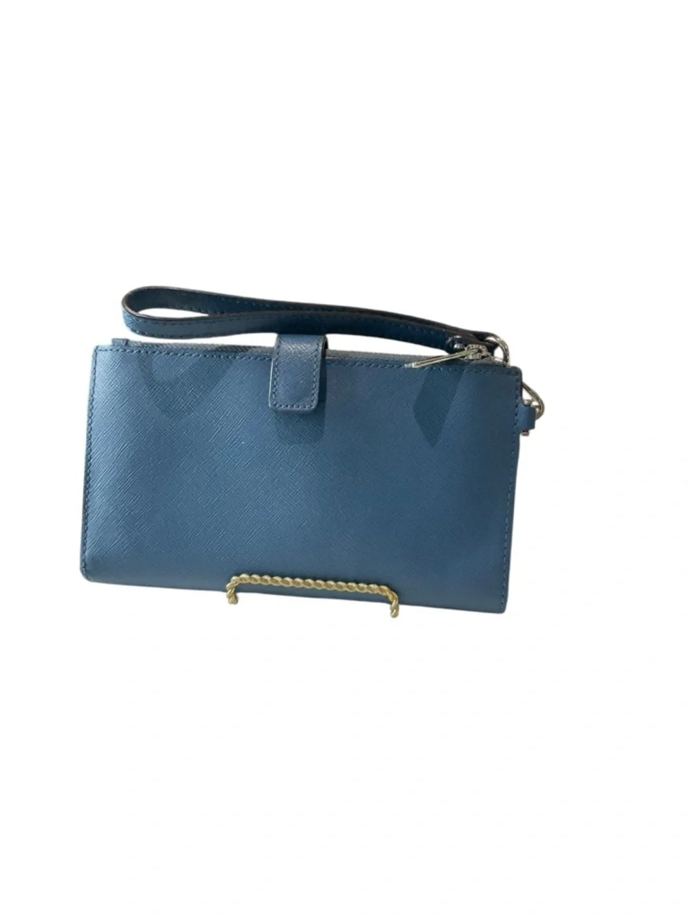 Michael Kors Teal Blue Saffiano Leather Wristlet Wallet